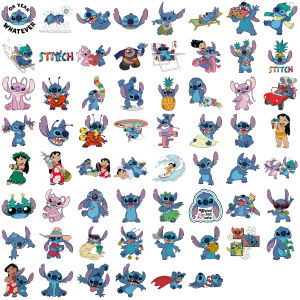 62PCS Disney Lilo&Stitch Movie PET Transparent Stickers Scrapbook Phone Guitar Laptop Suitcase Waterproof Decals Sticker Kid Toy