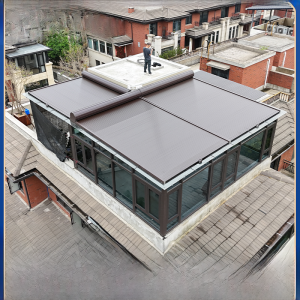 Intelligent Retractable Aluminum Alloy Sunshade Canopy Glass Room Heat Insulation Roof Curtain Sun Protection Roller Shutters