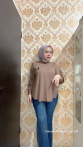 ATASAN KEMEJA RAYON POLO BORDIR/BLOUSE WANITA VIRAL KEKINIAN