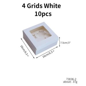 10Pcs Kraft Paper Cupcake Packing Box with Window Cardboard Cake Muffin Cookies Candy Box Wedding Party Birthday Favors 4 Sizes