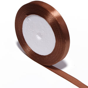 25yards/roll 10/12/15/20/25/38/50mm Deep Brown Polyester Satin Ribbon For DIY Gifts Bouquet Wrapping Wedding Party Decoration