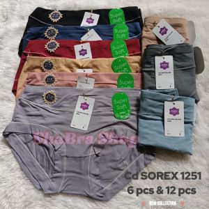 12 pcs CD SOREX 1251 SUPER SOFT CELANA DALAM WANITA SEAMLES