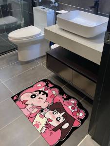 Quick Dry Anti Slip Bathroom Mat Silicon Dinosaur Cartoon Style Home Foot Pad Entrance Door Soft Padded Absorbent Floor Rug
