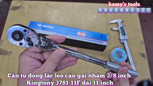 Cần tự động đầu lắc léo cán gai nhám 1/2 inch Kingtony 4781-12F dài 12 inch 300mm