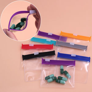 7 Pcs Reusable Zippered Pill Bags Waterproof Travel Medicine Organizer Pouch Self Sealing Transparent Tablet Case 7 Colors