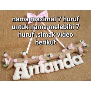 hiasan dinding tangkai kayu custom nama