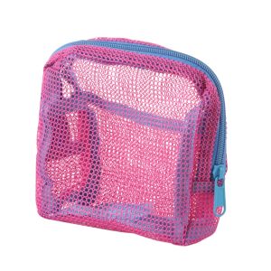 Portable Mesh Cosmetic Bag Women Dopamine Color Storage Makeup Case Mesh Toiletry Storage Pouch Organizer