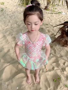 Đồ bơi liền thân bé gái in Họa Tiết Vảy Cá cho bé từ 10kg - 18kg