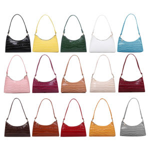 Practical Womens Shoulder Bag with Zipper PU Leather for Daily Shopping and Travel in Stylish Design