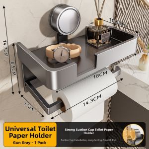Suction Cup Toilet Paper Holder Wall Mounted