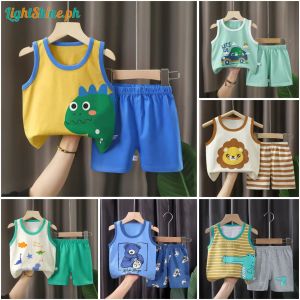 LightShine 0-6y Korean Kids Terno For Boy/Terno Sando Shorts For Baby Boy/Boy Clothes/Kids Set/Terno Sando Shorts For Kids