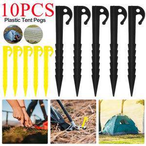 10Pcs/set Portable Plastic Camping Tent Sawtooth Thread Windproof Fixed Ground Nails Outdoor Waterproof Tarpaulin Camping Tent Stakes Supplies