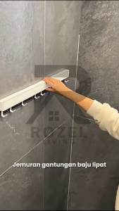 ROZEL Jemuran Gantungan Baju Lipat Dinding Kualitas Tinggi / Jemuran Balkon Gantungan Baju Sepatu Serbaguna Multifungsi / Jemuran Gantungan Baju Hanger Apartment