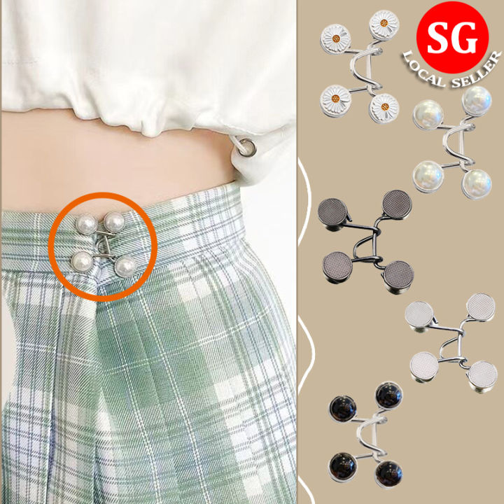 🇸🇬【SG stock】Waist tightening clip Adjustable Waist Jeans Pants button Tighten  Waist Waist clip /Jean button pin/ Pants Clip Waist pin for clothes Jean  pin