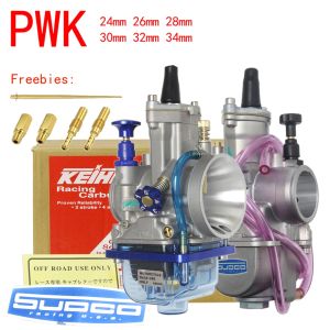 Carburator Keihin Racing carb Flat Slide PWK 24/26/28/30/32/34mm transparent blue bottom cover CNC high speed adjustable motorcycle KSR