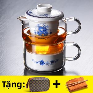 QIANYI | Portable Travel Tea Set 1 Pot 2 Cups