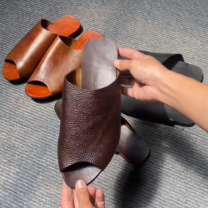 Leatherista Mutya Open Toe Mules Sandals for Women Genuine Leather