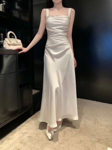 BUT YOU | French Style Satin Long Wedding Party Dress