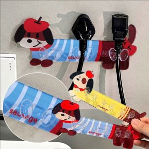 3Pcs Multi-purpose Dachshund Storage Hook Cute Wiener Dog Toothbrush Holder Self-adhesive Plug Rack Bathroom Kitchen Hook