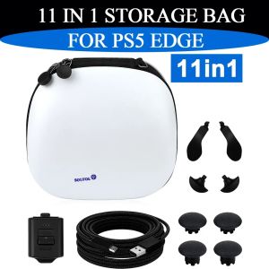 New 11IN1 Portable Hard EVA Storage Carrying Bag Case Joystick Cap USB Cable Lock Housing Back Paddle For PS5 Edge Accessory Kit