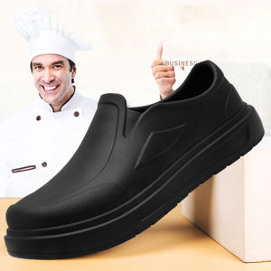 Mens Chef Shoes Anti Slip Oil Resistant Dirt Resistant Work Shoes Quick Drying Thick Soled Rain Shoes Large Size Breath Clogs