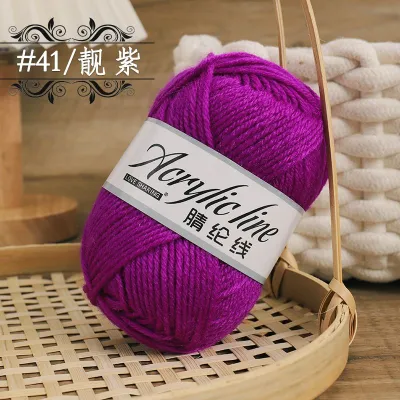 Acrylic 4ply Benang Kait Beg (50g) Chunky Wool Roving Scarf Knit Wool Yarn Thickness acrylic Warm Hat Household