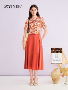 YINER | Garden Series Elegant Mid-length A-line Skirt