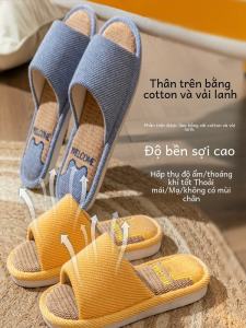 Dép Vải Lanh Chống Trượt Cho Cặp Đôi Mùa Xuân Hè Mới Về Dép Đi Trong Nhà Dùng Tại Nhà Chống Trượt Thoáng Khí Thấm Hút Mồ Hôi Dép Vải Lanh