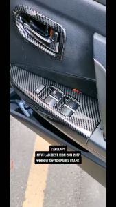 Carleaps Perodua myvi lagi best icon 2011-2017 car window door Switch panel frame cover accessories carbon fiber