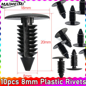 10Pcs Auto Fastener Fit 8mm Hole Nylon Car Clips Fender Bumper Shield Retainer Plastic Rivet for GM for Ford Automobile