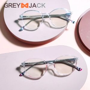 Grey Jack Kacamata Antiradiasi Blueray Model Oval Bulat Bahan TR90