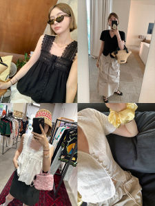 Lace Shirt Women Summer Thin Hollow Embroidered Loose Slimming Short Sleeve Top Korean Style Commute Single Piece Regular Length