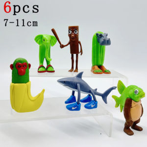 Bandai | 8-12Pcs Italian Brainrot Anime Action Figure Set Tung Tung Sahur Tralalero Tralala Bombardino Crocodilo Figures Model Toy Gifts