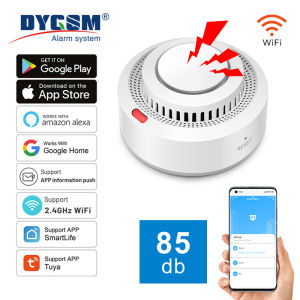 Tuya WiFi Smoke Alarm Fire Protection Smoke Detector Smoke House Combination Fire Alarm Home Security System Firefighters