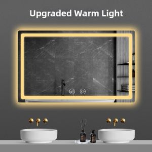 Smart Touch Screen Defogging Lighted Bathroom Mirror