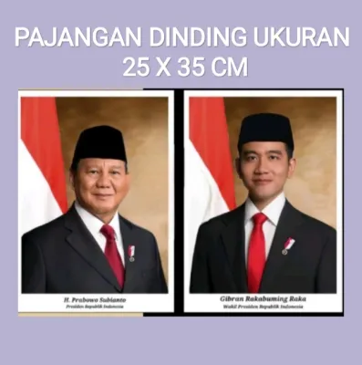 new/FOTO PRESIDEN DAN WAKIL PRESIDEN UKURAN 25 X 35 CM UNTUK DINDING bahan Art Karton 260gr