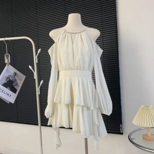 Plus Size Soft Sweeter Dress for Women with Strap Vest Spring Summer 2024 New Style Egg Cake Shoulder Short Skirt