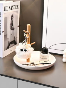 Modern Minimalist Wooden Key Holder Desktop Decoration Entray Tray Luxury Sensation Storage Shelf Home Decor Accessories