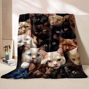 VIKAMA Cartoon Paw Print Outdoor Travel Cover Blanket Bedroom Living Room Sofa Cover Blanket Ins Style Home Decoration