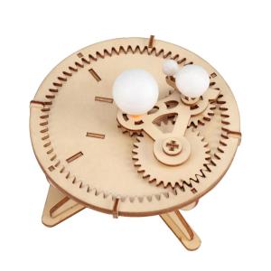 DIY Solar System Model Wooden Puzzle Mechanical Set Assembly Sun Earth Moon Planet Childrens Education Science Toys