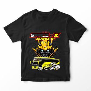 Kaos Distro Anak Little Faris Motif Bus Basuri Telolet 100% cotton combed 30s