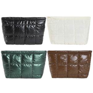 Large Capacity Puffer Cosmetic Bag for Women Travel Makeup Organizer with Multiple Pockets