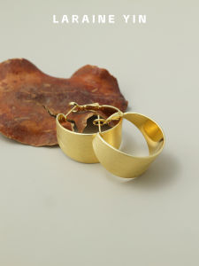 Simplified Elegance Copper Wide Surface Matte Finish Ear Cuff Studs High Quality Daily Commute Date Night Fashion Jewelry