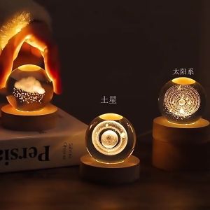 JIASHI Đèn ngủ nhỏ trang trí bàn trang trí bóng thủy tinh quà tặng sinh nhật