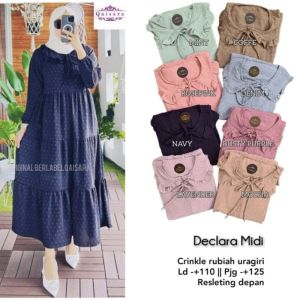 Midi Dress Crinkle Uragiri Terbaru Gamis Midi Rubiah Dotti