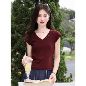 Áo Thun Cổ V Tay Ngắn Giúp Gầy