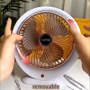 Portable Mini Fan with USB Rechargeable 3600mAh Battery and Quiet Cooling Available in Gold Rose Gold Silvery and Black