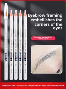 Tattoo Embroidery Eyebrow Pencil White Marker Fixed Frame Line Sweatproof and Waterproof Special Design Eyebrow-Shaped Professional