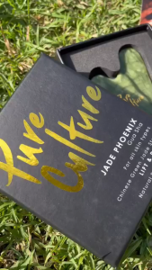 Jade Gua Sha Facial Massage Tool for Depuffing & Sculpting | Phoenix Jade Gua Sha | Natural Jade Stone | Pure Culture