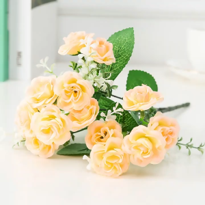 15Heads Silk Rose Artificial Flowers Fake Bouquet Wedding Home Party Bridal Display Decoration
